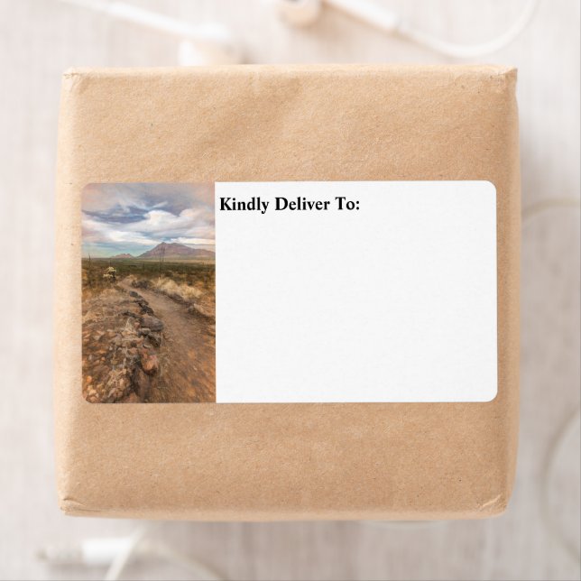 Arizona Desert View Hiking Trail Digital Art Label (Insitu)
