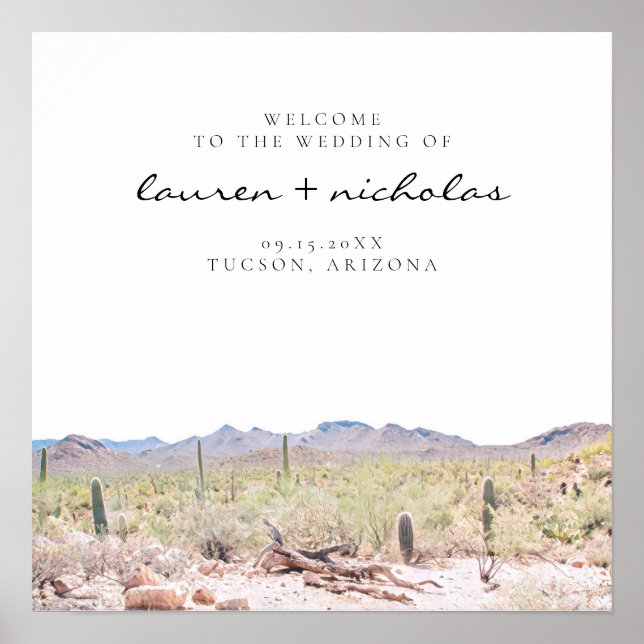 Arizona Desert Wedding Welcome Sign (Front)