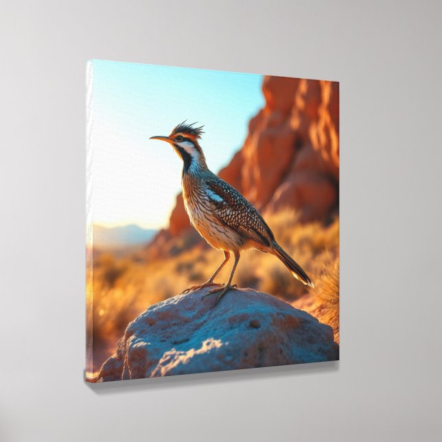 Arizona Desert Wild Nature Roadrunner Wall Art Canvas Photo Tile