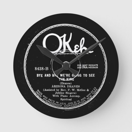 Arizona Dranes Okeh Record Label Vintage Round Clock