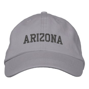 Arizona Embroidered Adjustable Cap Cool Grey by Americanliberty at Zazzle