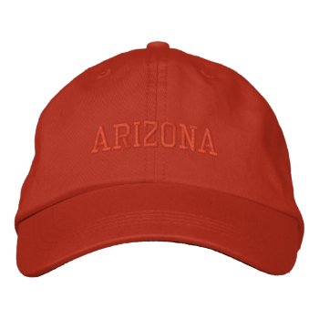 Arizona Embroidered Basic Adjustable Cap Tangerine by Americanliberty at Zazzle