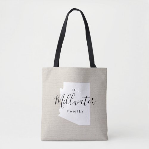 Arizona Family Monogram State Tote Bag