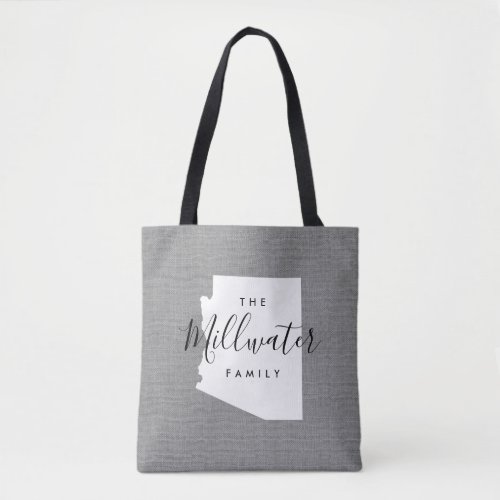 Arizona Family Monogram State Tote Bag