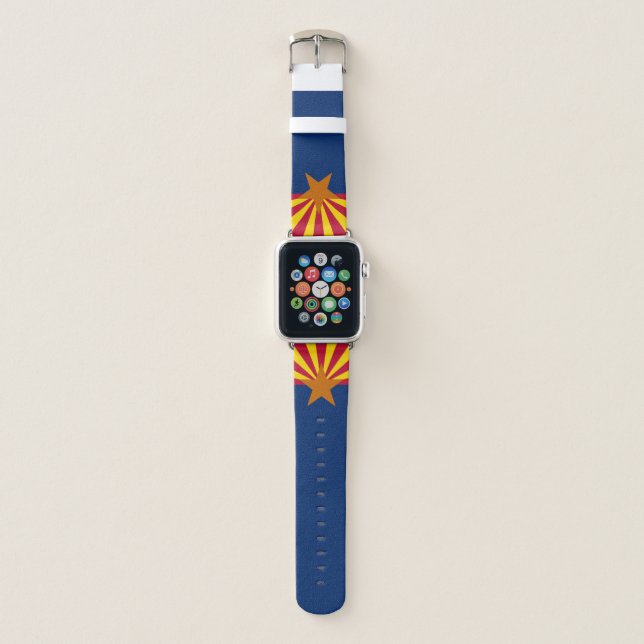 Arizona Flag & America States, USA fashion/sports Apple Watch Band (Front)