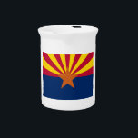 Arizona Flag, American The Copper State Beverage Pitcher<br><div class="desc">The Arizona flag, Arizona a southwestern state is home natural wonders like the Grand Canyon, Colorado River, Saguaro National Park and Sonoran Desert. Arizona nicknames are The Copper State and Grand Canyon State. This work is ineligible for copyright and therefore in the public domain because it consists entirely of information...</div>