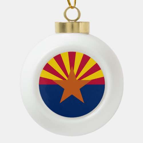 Arizona Flag American The Copper State Ceramic Ball Christmas Ornament