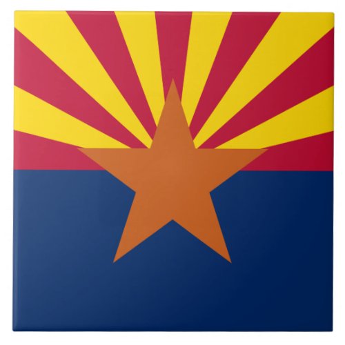 Arizona Flag American The Copper State Ceramic Tile