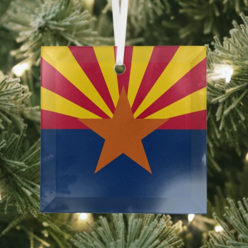 Arizona Flag American The Copper State Glass Ornament