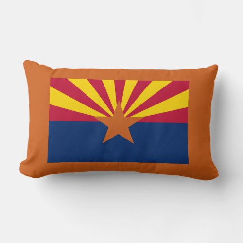Arizona Flag American The Copper State Lumbar Pillow
