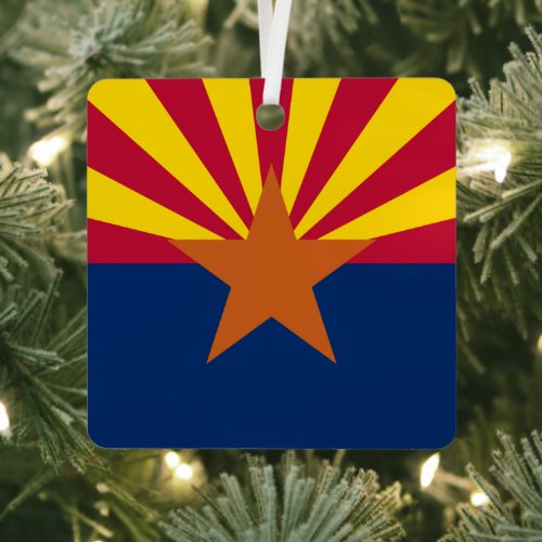 Arizona Flag American The Copper State Metal Ornament