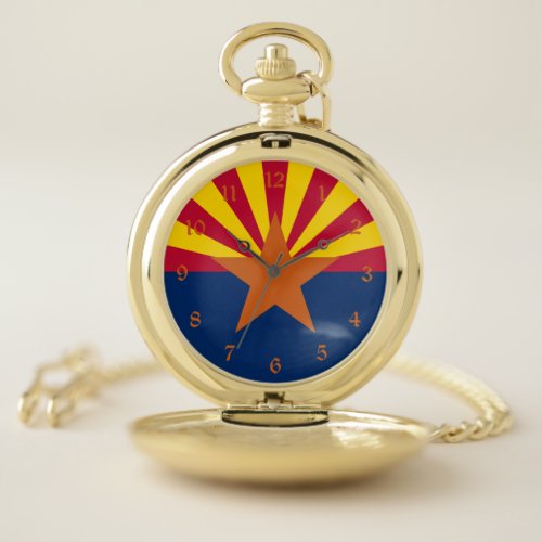 Arizona Flag American The Copper State Pocket Watch