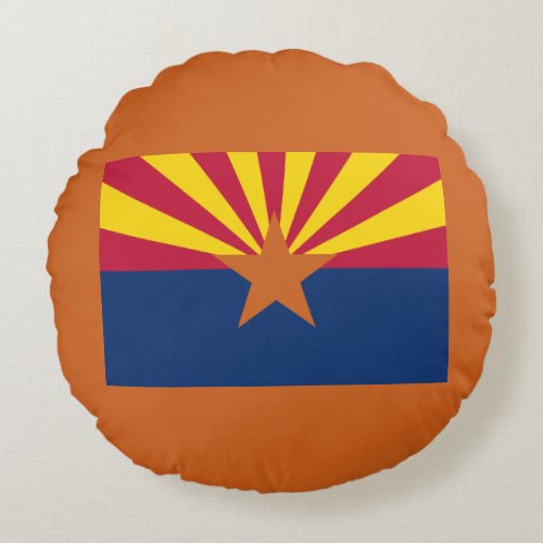 Arizona Flag American The Copper State Round Pillow