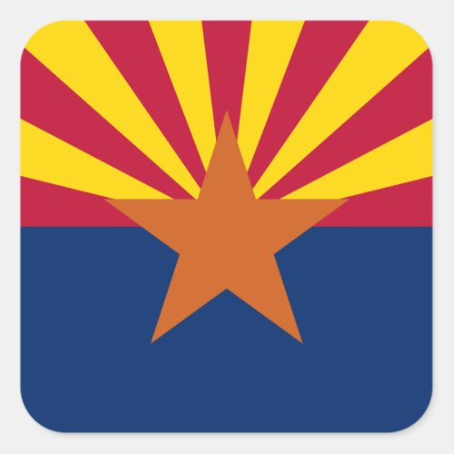 Arizona Flag American The Copper State Square Sticker