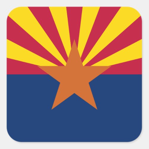 Arizona Flag American The Copper State Square Sticker