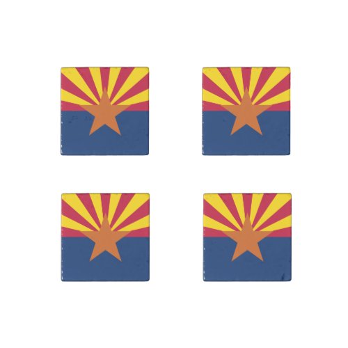 Arizona Flag American The Copper State Stone Magnet