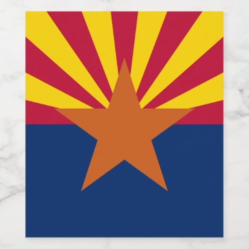 Arizona Flag American The Copper State Wine Label