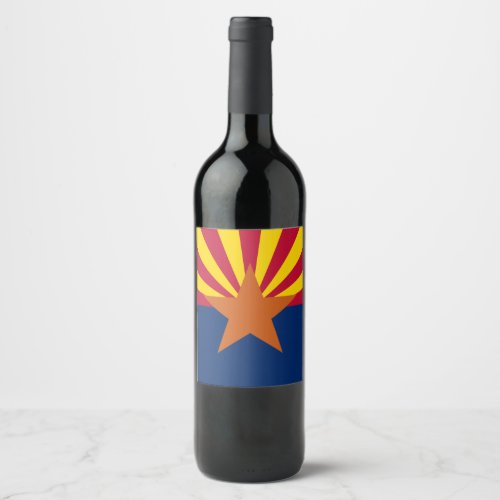 Arizona Flag American The Copper State Wine Label