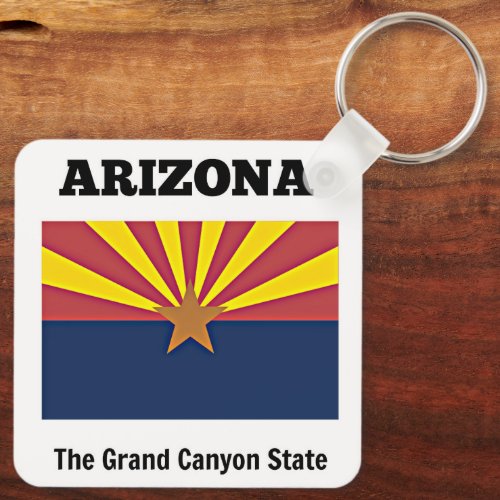 Arizona flag and motto keychain