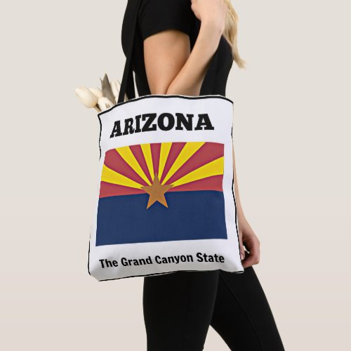 Arizona flag and motto tote bag