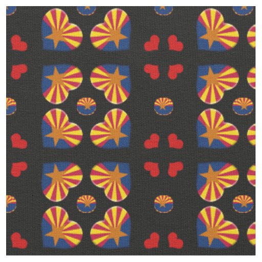 Arizona Flag & Arizona Hearts fashion Fabric / USA