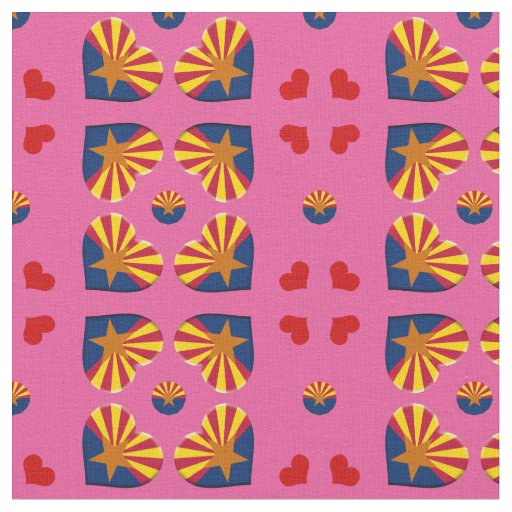 Arizona Flag & Arizona Hearts fashion Fabric / USA