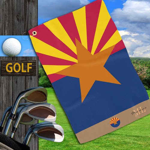 Arizona flag  Arizona monogrammed  golf towel