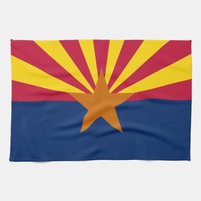 Arizona Flag & Arizona State USA decor/sports fans Kitchen Towel (Horizontal)
