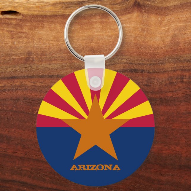 Arizona Flag & Arizona State USA travel / sports Keychain (Front)