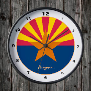 Arizona Flag & Arizona trendy fashion /design USA Round Clock