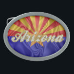 Arizona Flag Belt Buckle<br><div class="desc">Arizona Flag with removable text and folds.  simple yet awesome :)</div>