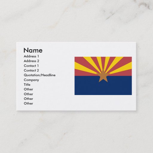 Customizable Arizona Flag Business Card Templates
