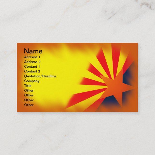 Arizona Flag Business Cards. Card (Front)