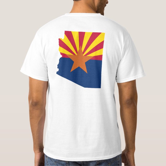 Arizona Flag Colors Map Shape T-Shirt (Back)