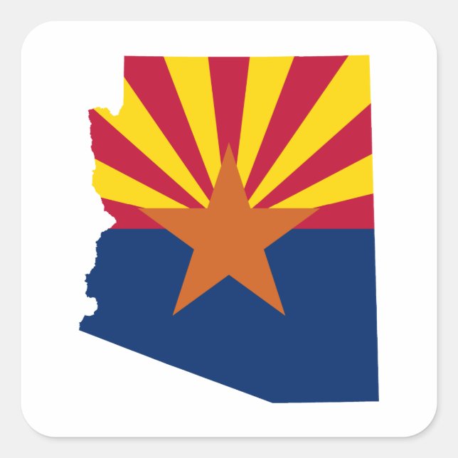 Arizona Flag Colors Square Sticker (Front)