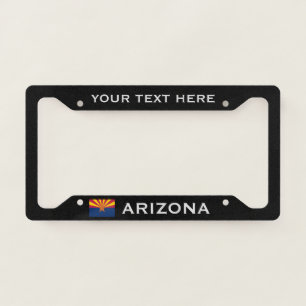 Arizona Flag Custom Add Your Text Black License Plate Frame
