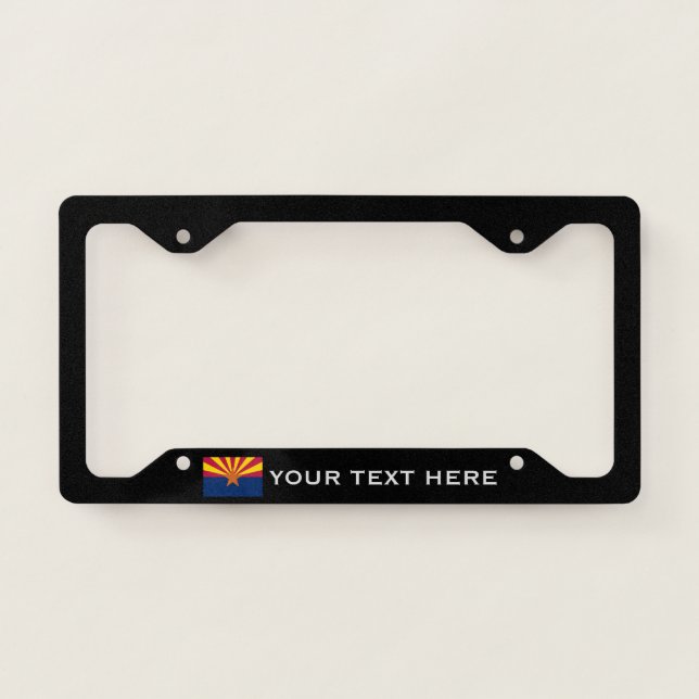 Arizona Flag Custom Black  License Plate Frame (Front)