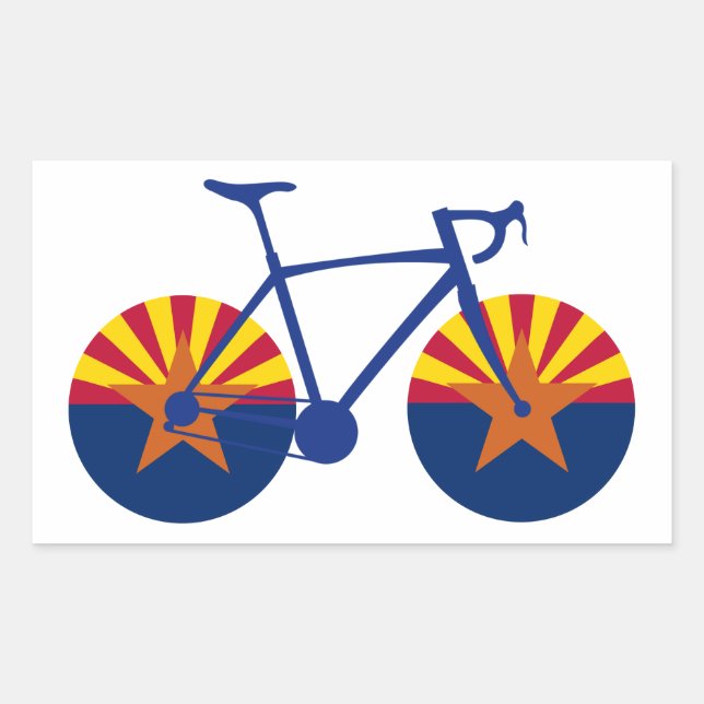 Arizona Flag Cycling Rectangular Sticker (Front)