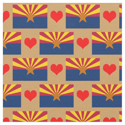 Arizona Flag Fabric & Heart, trendy fashion /USA