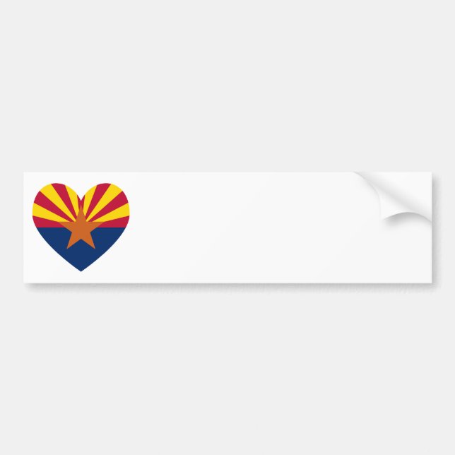 Arizona Flag Heart Shape Bumper Sticker (Front)