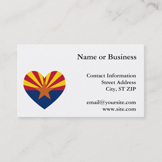 Arizona Flag Heart Shape Business Card (Front)
