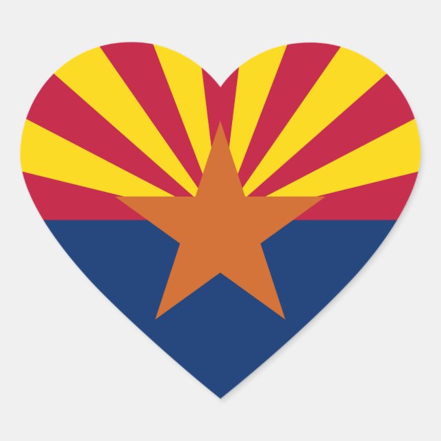 Arizona Flag Heart Sticker (Front)