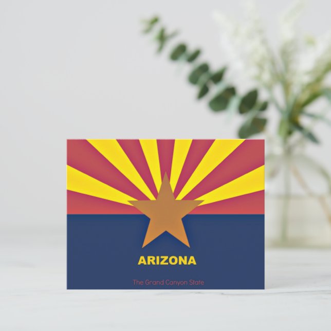 Arizona Flag, labeled Postcard (Standing Front)