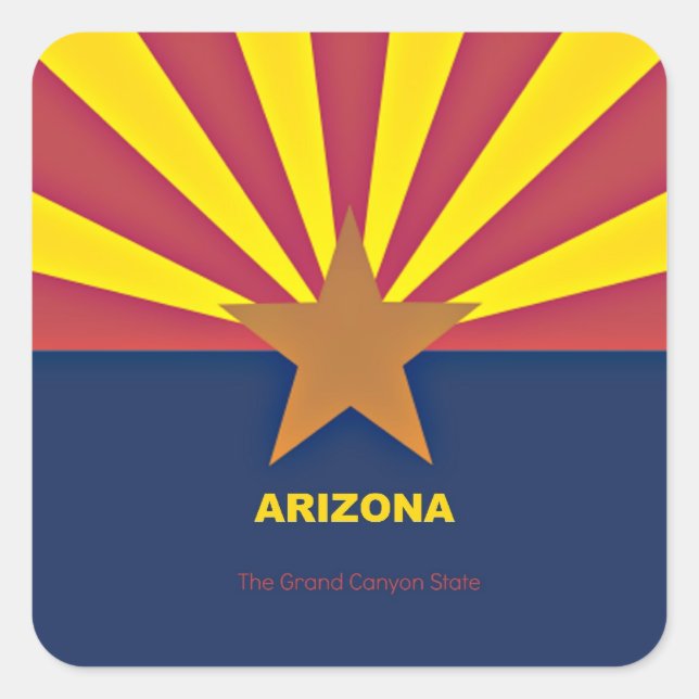 Arizona Flag, labeled Square Sticker (Front)
