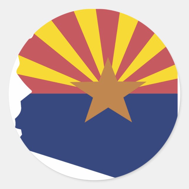 Arizona Flag Map Classic Round Sticker (Front)