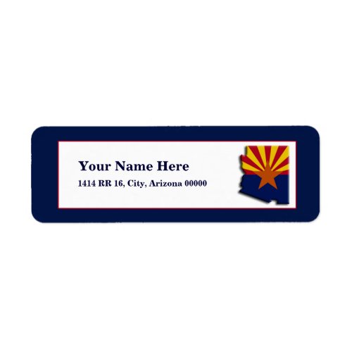 Arizona Flag Map Design Return Address Label