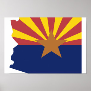 Arizona Flag Map Poster