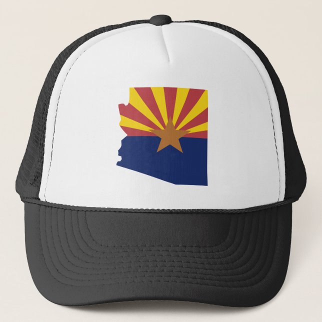 Arizona Flag Map Trucker Hat (Front)
