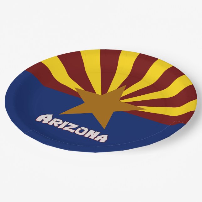 Arizona flag paper plate (Angled)