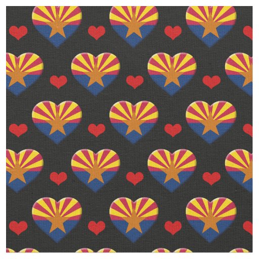 Arizona Flag & Red Heart fashion Fabric / USA